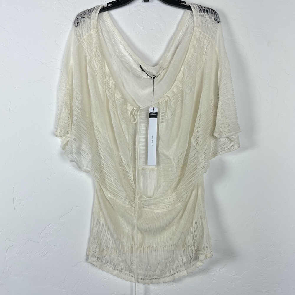 Sita Murt Knit Cover Up Swim Crochet White Shirt‎